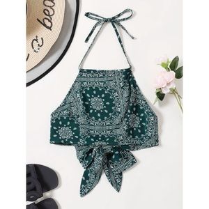 Shein Paisley Green Halter